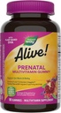 Nature’s Way Alive! Prenatal Multivitamin, Plant-Based DHA for Baby's Healthy Brain & Eye Development*, Vegetarian, Orange and Raspberry Lemonade Flavored, 90 Gummies (Packaging May Vary)