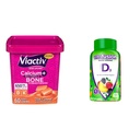 Viactiv Calcium +Vitamin D3 συμπλήρωμα μαλακά μάσημα, Caramel, 60 μάσημα - Συμπλήρωμα διατροφής ασβεστίου & Vitafusion Βιταμίνη D3 Gummy Βιταμίνες για την υποστήριξη των οστών και του ανοσοποιητικού συστήματος, Ροδάκινο, Blackberry