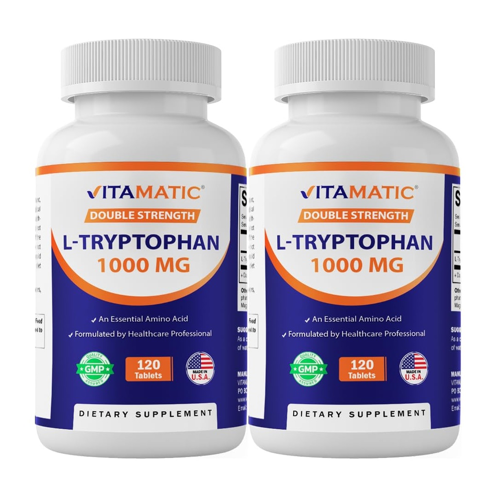 Vitamatic L- Tryptophan 1000mg 120 δισκία (120 δισκία (συσκευασία 1)) (2 φιάλες)
