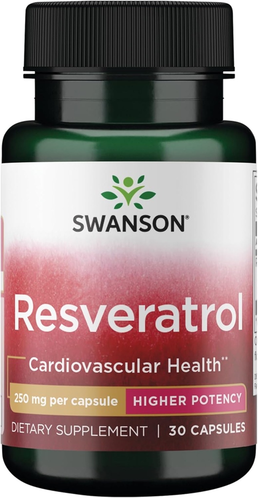 Swanson Resveratrol - Υψηλότερη δραστικότητα 250 μιλιγράμμων 30 κάψουλες(1 Συσκευασία)