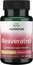 Swanson Resveratrol - Υψηλότερη δραστικότητα 250 μιλιγράμμων 30 κάψουλες(1 Συσκευασία)