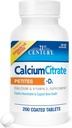21st Century Calcium Citrate + D3 Petites Coated Tablets 200 ea
