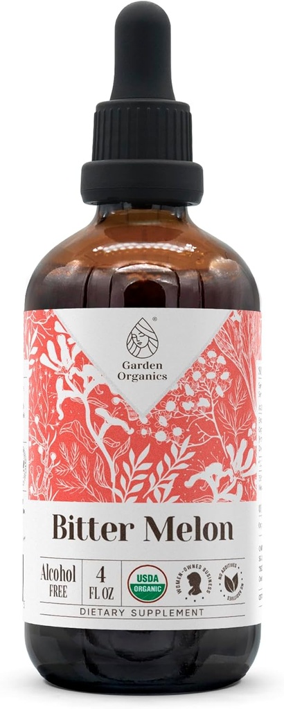 Πικρό πεπόνι USDA Βιολογικό εκχύλισμα χωρίς αλκοόλ, Βιολογικές σταγόνες βοτάνων, Συμπλήρωμα 