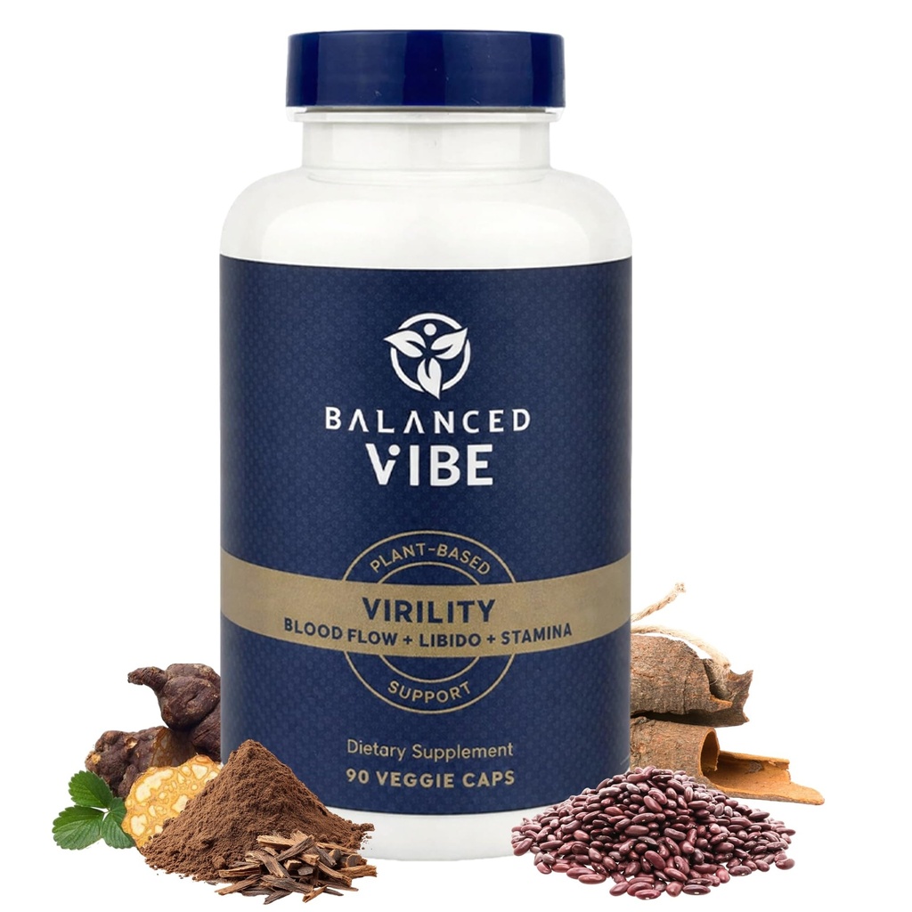 7-in-1 Men's Virility Supplement with HornyGoatWeed for Men, Maca & Tongkat Ali, Supports Energy, Stamina & Men's Wellness, Herbal Blend, Vegan, Non-GMO, 90 Capsules