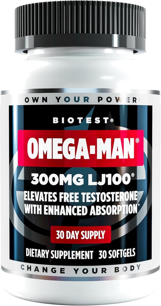 Biotest Omega-Man - 300mg Υψηλής Απορρόφησης LJ100 Longjack (Eurycoma longifolia) - 30 Softgels