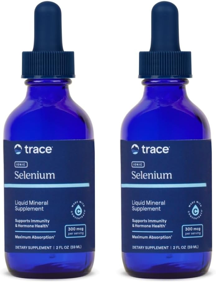 Trace Minerals Liquid Ionic Selenium - Συμπλήρωμα σεληνίου υψηλής απορρόφησης για καθημερινή ανοσοποιητική υποστήριξη - Ορμόνη & Αντιοξειδωτική υποστήριξη - Χωρίς γλουτένη - Vegan - Non-GMO - 2 fl oz (96 Servings, 2 Pack)