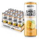 Optimum Nutrition Amino Energy Sparking Hydration Drink, Electrolytes, Caffeine, Amino Acids, BCAAs, Sugar Free, Mango Pineapple Limeade, 12 Fl Oz, 12 Pack (Packing May Vary)