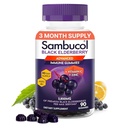 Sambucol Elderberry Gummies for Adults with Vitamin C; Zinc; Sambucus Elderberry Gummies for Immune support with High Antioxidants; Gluten Free; Vegan; 1 Gummy Per Serving; 90 Count (90 Day Supply)