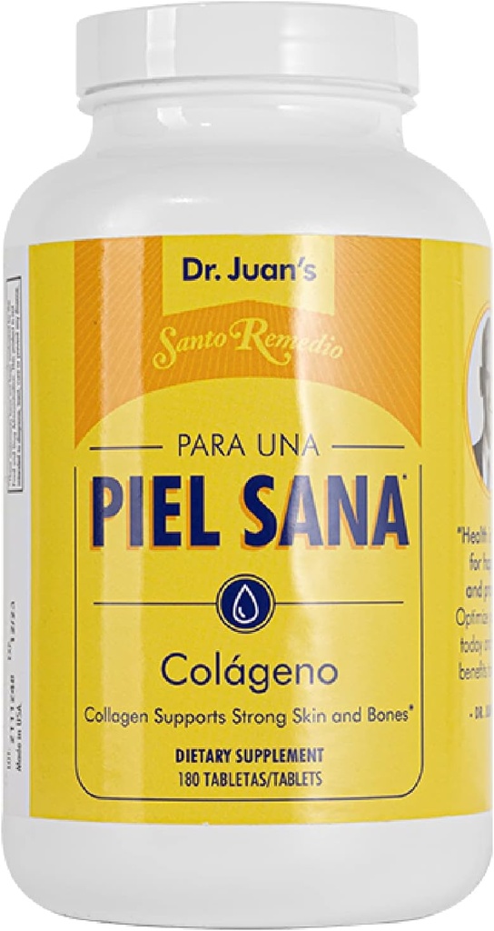 Santo Remedio Collagen, συμπλήρωμα διατροφής, υποστηρίζει το ισχυρό δέρμα και οστά, περιέχει βιταμίνη C και κολλαγόνο πεπτίδια, μη ΓΤΟ, χωρίς γλουτένη, χωρίς τεχνητές γεύσεις, 120 δισκία, 90 υπηρεσίες