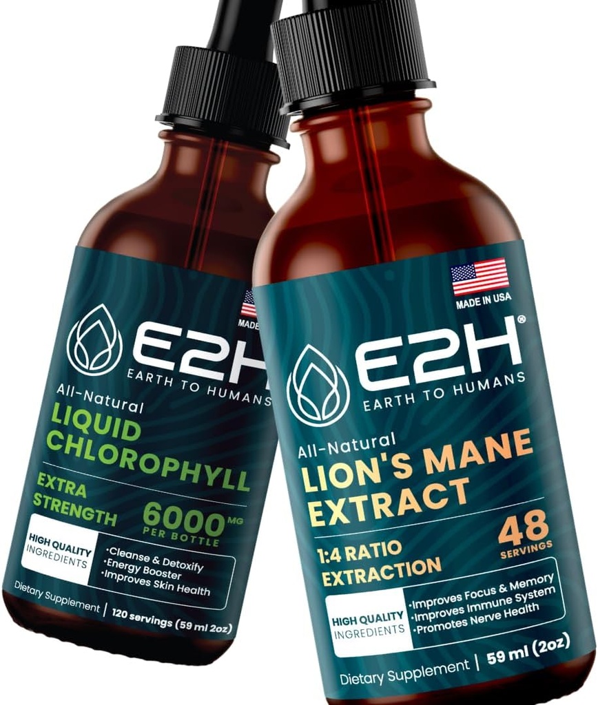 E2H: Υγρή χλωροφύλλη και Mane Mushroom Lion 