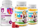 Vitamin C Gummies 120 μετράνε για Παιδιά & Ενήλικες 240 mg και Μαγνήσιο 200 mg Gummies - Ανοσοποιητική Υποστήριξη Χαμηλής Ζάχαρης Μασώμενες Gummy Βιταμίνες για Τοντλερς με Μαγνήσιο Ήρεμες Μασούσες για Παιδιά & Ενήλικες Χωρίς Ζάχαρη