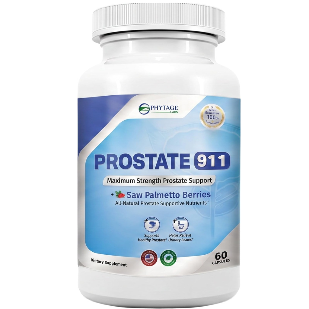 Prostate 911 συμπλήρωμα υγείας ανδρών - Saw Palmetto υποστήριξη Prostate λειτουργία (60 κάψουλες)