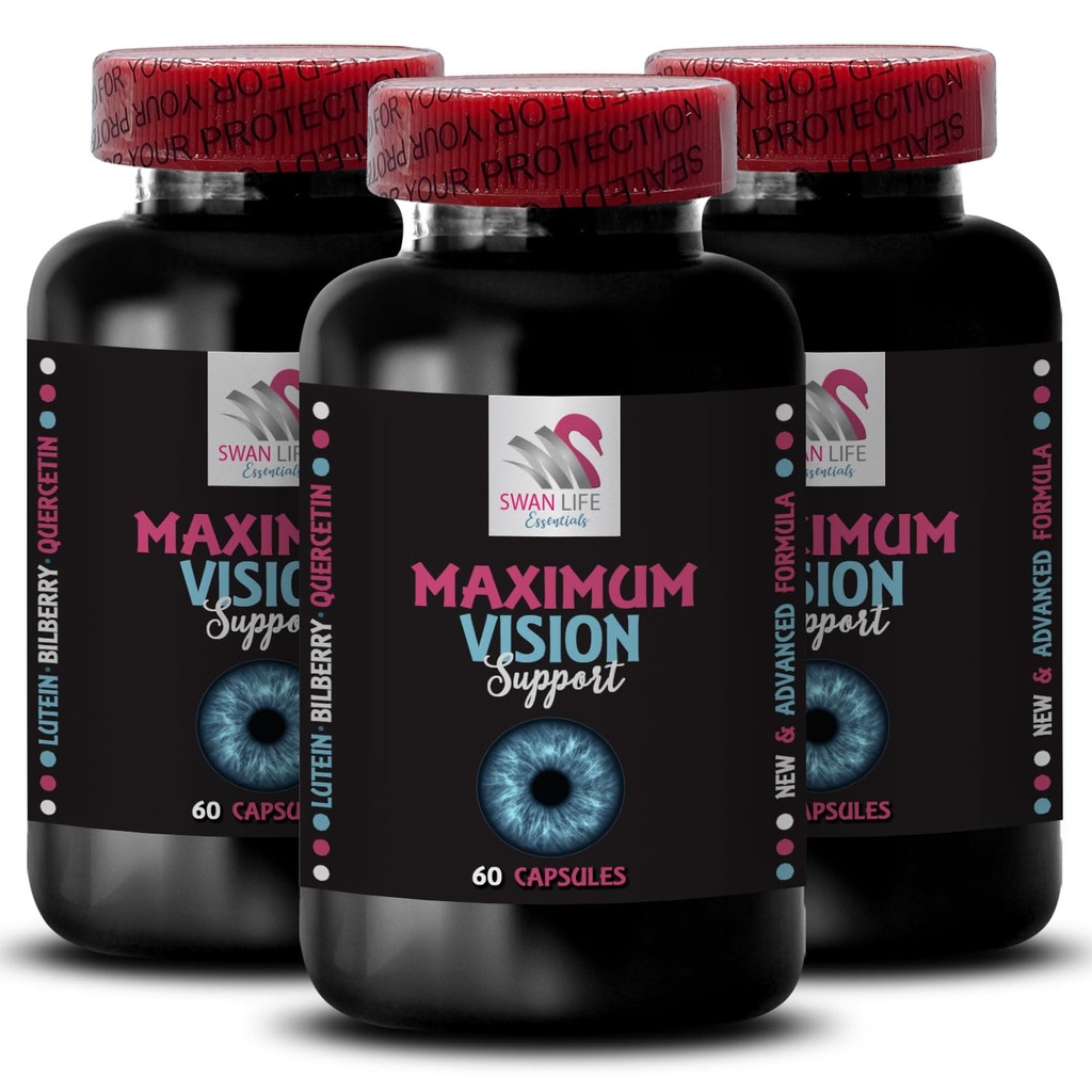 Eye support - EYE VISION SUPPLEMENT - Lens clarity, Focus sharpener, Bright scenes, Eye sharpness, Crystal clear sight, Visual boost, Focus support, Clearer vision, Focus advantage 3 Bottle 180 Caps