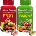 NATURAL GREENS Βιολογικά Φρούτα & Λαχανικά συμπλήρωμα – Superfood Κάψουλες με Βιταμίνες & Προβιοτικά – Υποστηρίζει Διέγερση, Ανοσία, Energ & Gut Υγεία – 180 Κάψουλες για Ενήλικες & Παιδιά
