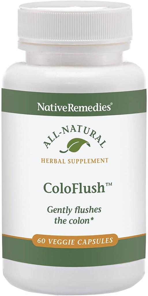 Native Remedies ColoFlush - Όλα τα φυσικά φυτικά συμπλήρωμα για την απαλή έκπλυση του παχέος εντέρου - υποστηρίζει υγιή λειτουργία του συστήματος Digestive - 60 Veggie Caps