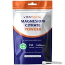 Vitamatic Magnesium Citrate 1000mg ανά υπηρεσία Υποστηρίζει τους μυς, τις αρθρώσεις και την υγεία της καρδιάς 250 γραμμάρια - 250 υπηρεσίες