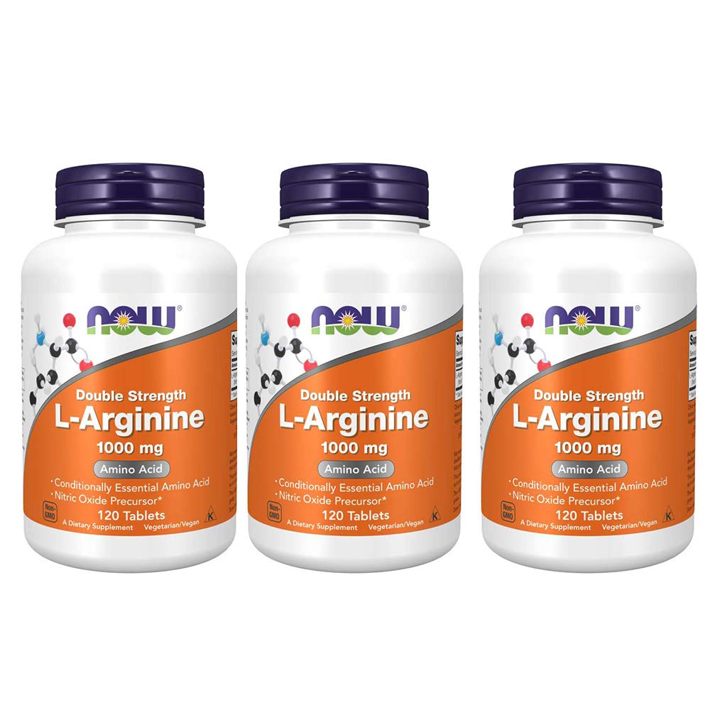 Τώρα τρόφιμα L-αργινίνη 1000mg, 120 δισκία (πακέτο των 3)