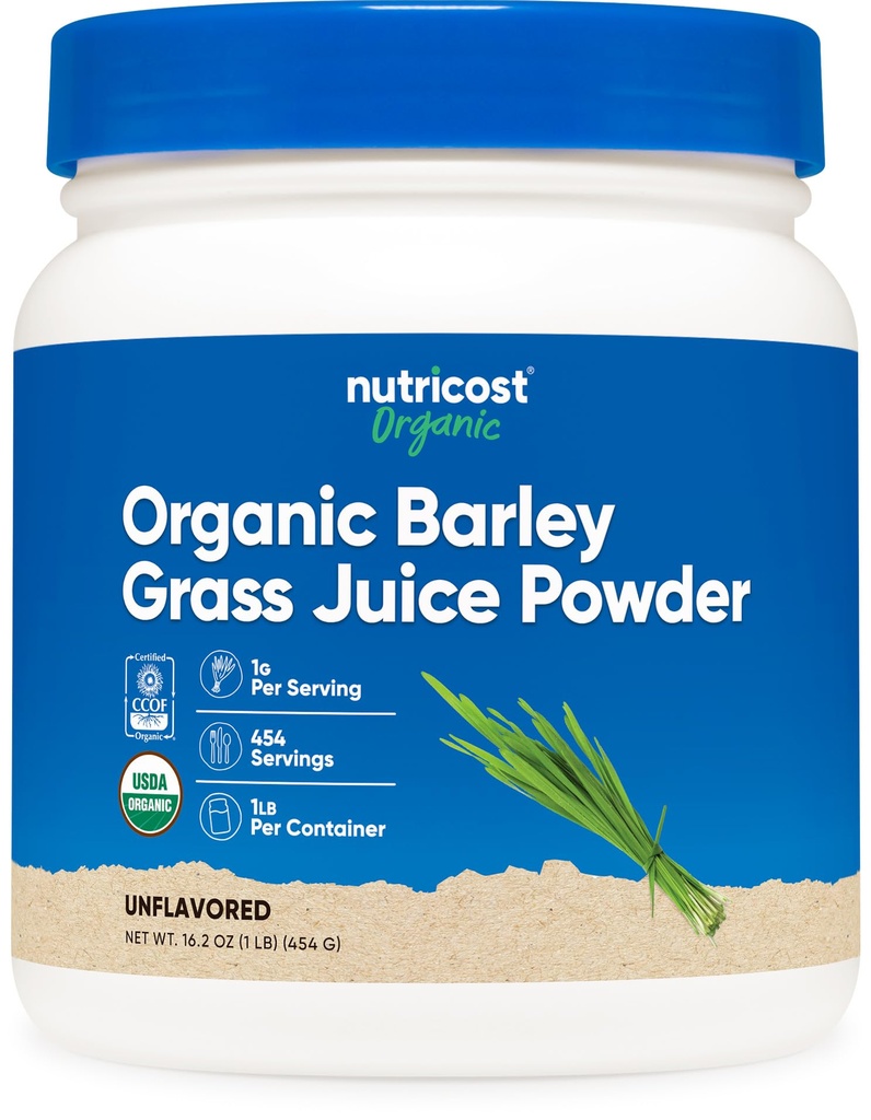 Nutricost Organic Barley Grass Juice Powder (1 LB) (Άγευστη)