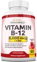 NaturalisimoLife Βιταμίνη B12 6.000 mcg – Γρήγορη Διάλυση Ψήγματα Γεύσης Φράουλα – 60 Ψήγματα, μη-ΓΤΟ, Vegan, Χωρίς γλουτένη