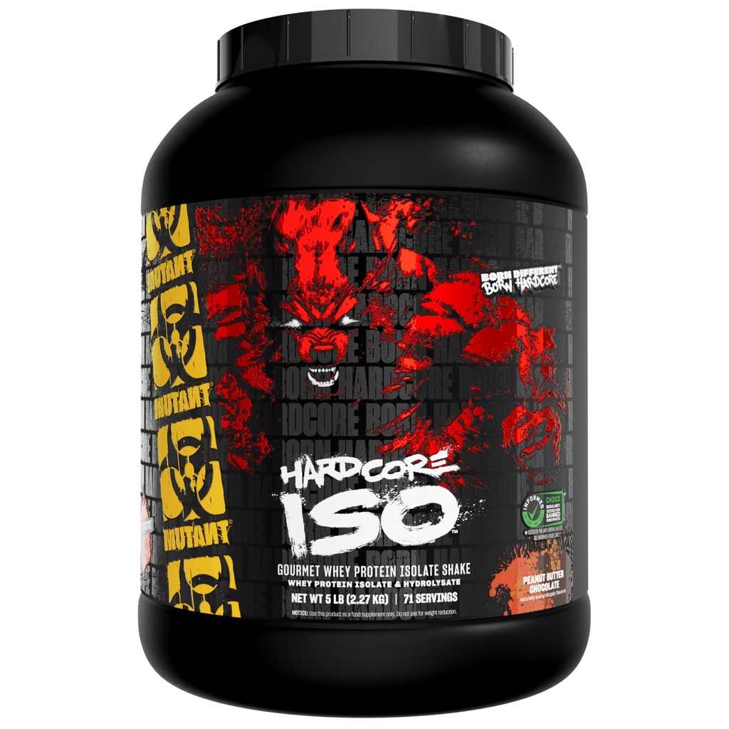 Mutant ISO Surge Whey Protein Isolate Powder Acts Fast to Help Recover, Build Muscle, Bulk and Strength, 5 LB - Σοκολάτα φυστικοβούτυρο