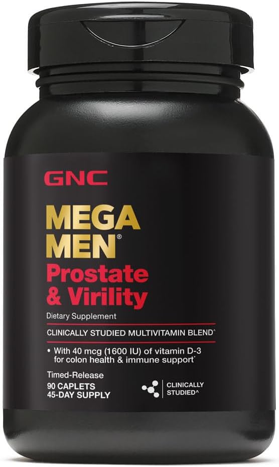 GNC Mega Men Prostate and Virility Multivitamin, Supports Optimal Sexual Health and Prostate Health, 90 Count
