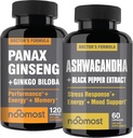 NooMost Authentic Korean Red Panax Ginseng + Βιολογικό Ashwagandha με Ginkgo Biloba & Μαύρο Πιπέρι