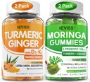 2 τεμαχίου κουρκουμά Ginger Gummies + 2 πακέτων Moringa Gummies