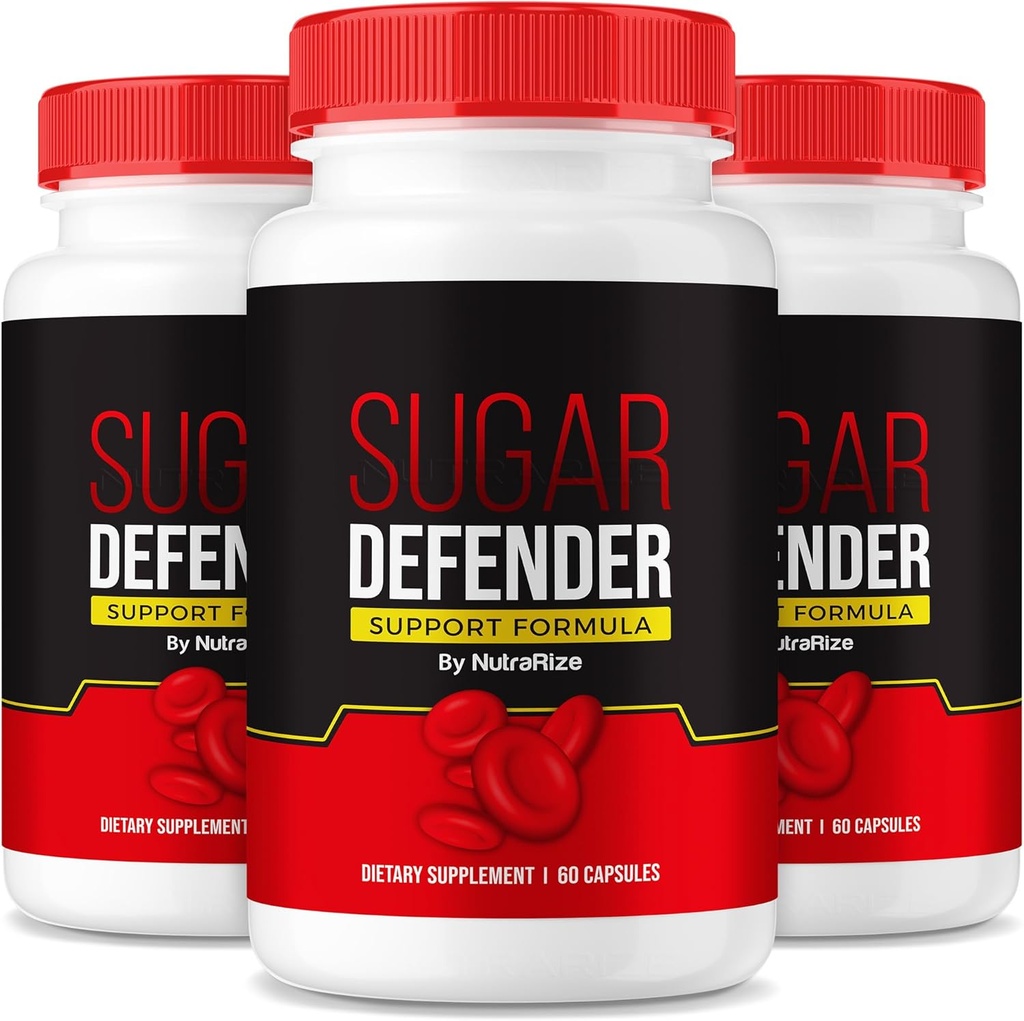 NutraRize (Pack of 3 Sugar Defender Supplement to Maintain Healthy Levels, Sugar Defense 24 All-Natural Dietary Pills, Advanced Support Formula for Wellness, Reviews (180 Capsules)