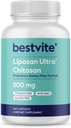 BESTVITE Liposan Ultra Chitosan 500mg (240 Capsules) - Patented Faster Acting Than Regular Chitosan - No Stearates - No Fillers