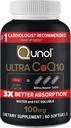 Qunol Ultra CoQ10 100mg 3X Better Absorption Patented Water and Fat Soluble Natural Supplement Form Coenzyme Q10 Antioxidant for Heart Health Packs Softgels, 60 Count