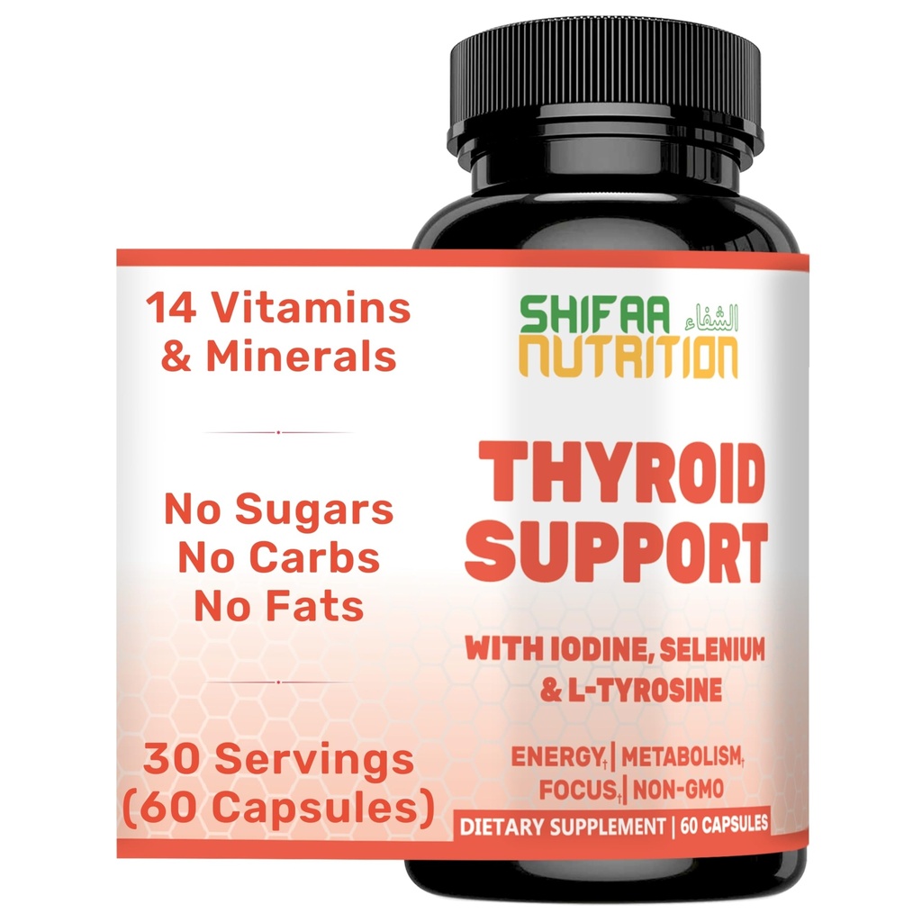 SHIFAA NUTRITION Halal Thyroid Support 30 Services 