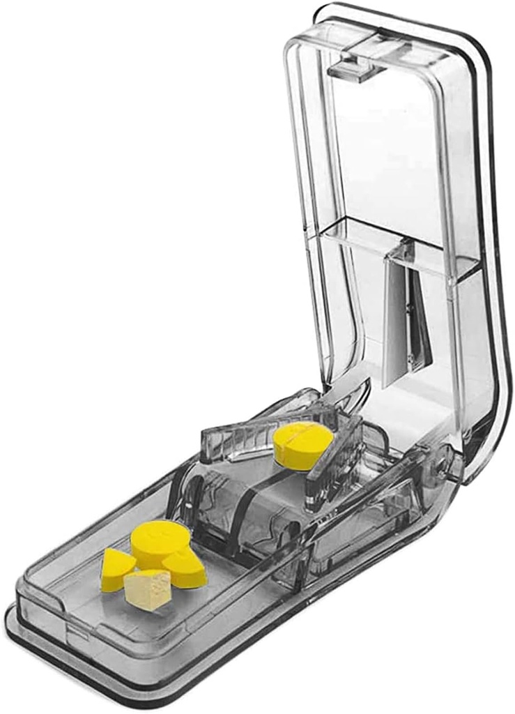 Χάπια Κάτερ για Μικρά ή Μεγάλα Χάπια. Το καλύτερο πολλαπλών χάπι Splitter Ποτέ! Σχεδιασμός στις ΗΠΑ. Διπλό σαν κουτί χαπιών. Δεν είναι κατάλληλο για μικροσκοπικά χάπια. Keychain Hill Holder Ως Μπόνους. (Gray)