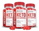 Justified Laboratories (3 Pack Ketosyn Keto ACV Gummies Advanced Formula 1000MG Ketosyn Keto Gummies Apple Cider Vinegar Formulated with Pomegranate Beet Buice Powder B12 Vegan Non GMO 180 Gummys