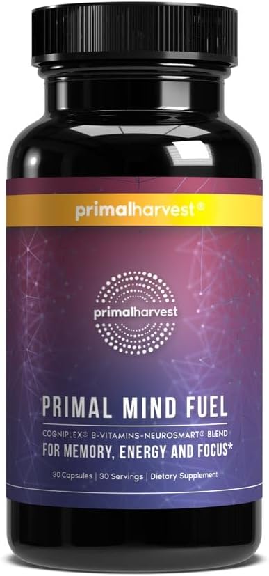 Συμπλήρωμα εγκεφάλου από την Primal Συγκομιδή, Primal Mind Fuel Brain Booster για Εστίαση, Ενέργεια, Καθαρότητα, και Εγκεφαλική Υγεία 30 Κάψουλες Nootropics Brain Supplement for Men and Women
