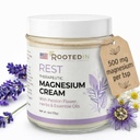 Rooted In Rest Magnesium Lotion for Sleep – Science Backed Sleep Aid – 2X More Χλωριούχο μαγνήσιο – Γρήγορη, αποτελεσματική χαλάρωση με λεβάντα, πάθος λουλούδι & χαμομήλι - Made in USA – 4 oz