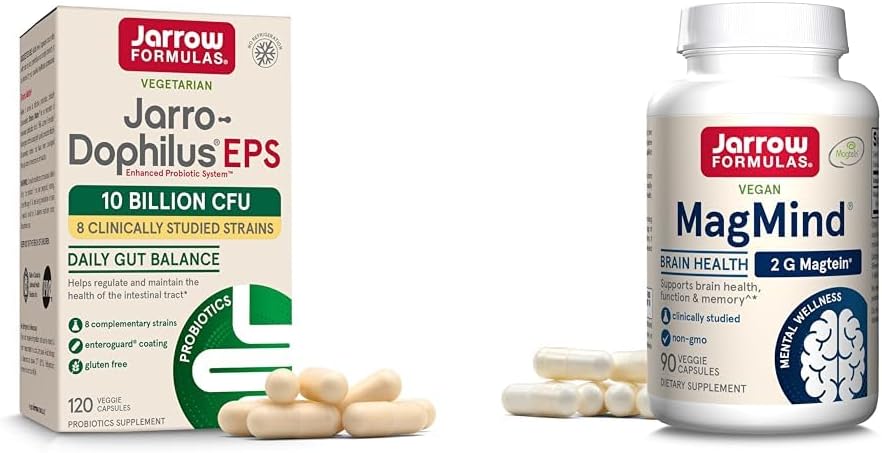 Jarrow Formulas Προβιοτικά 10 δισεκατομμύρια CFU και MagMind συμπλήρωμα υγείας του εγκεφάλου
