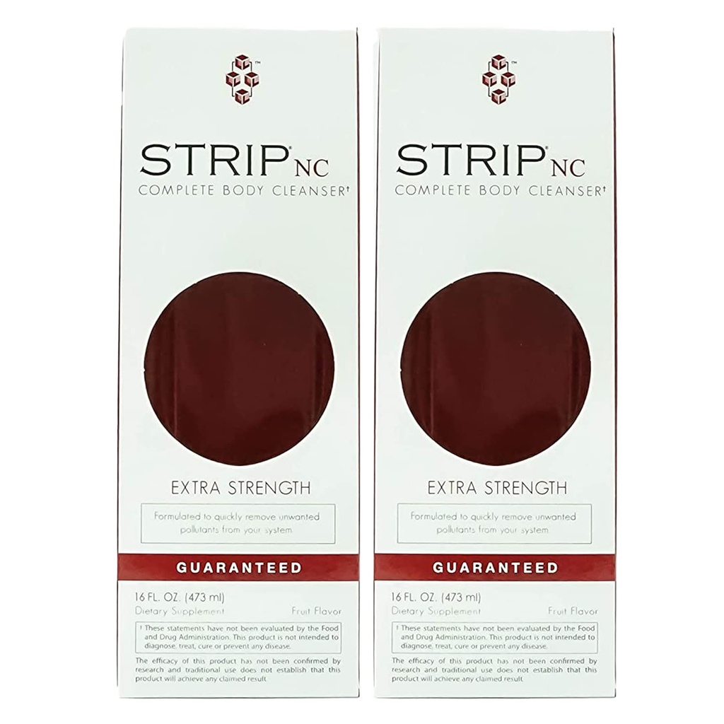 Wellgenix Strip NC Herbal Cleanse Detox Drink-Extra Strength Body Cleanser Liquid - Fast Active & Deep System Cleanser- Fruit Punch 16oz (Pack of 2)