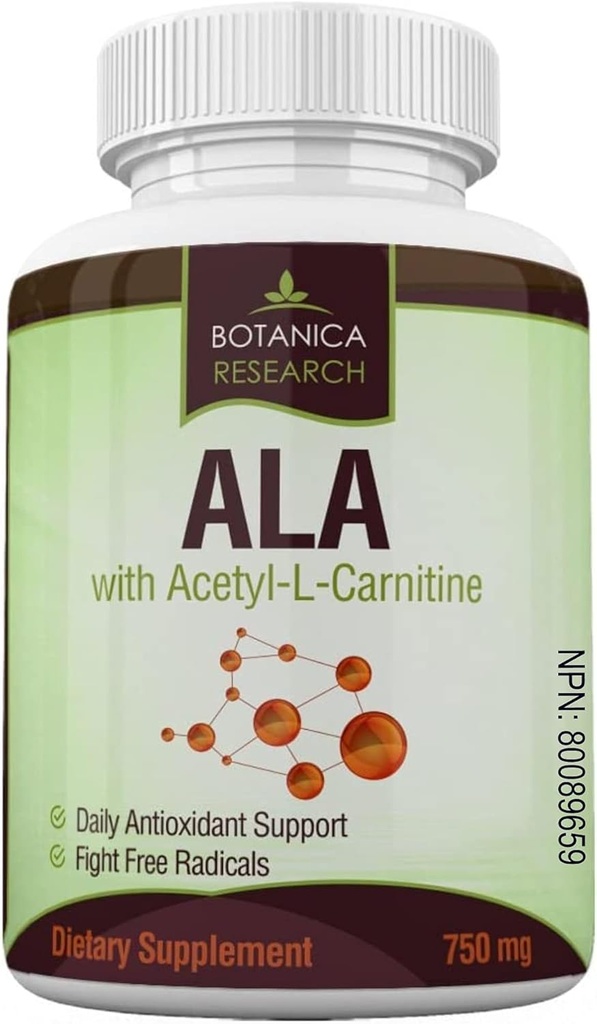 Alpha Lipoic Acid with Acetyl L Carnitine - ALA ALC Anti Aging Health & Wellness Formula to Support Nerve Health, Tingling Feet, Hands, Limbs 60 Vitamin Complex Capsles