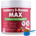 Cranberry D Mannose MAX- Dog Urinary Tract (UT) Health, Bladder and Kidney Support Supplement - UTI Bladder Control for Dogs-Granules (90 Doses)