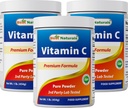 Best Naturals 100% Αμιγής σκόνη βιταμίνης C Non-GMO 1 lb (454 Grams) σκόνη (Επίσης ονομάζεται ασκορβικό οξύ) (1 LB (Pack of 3))