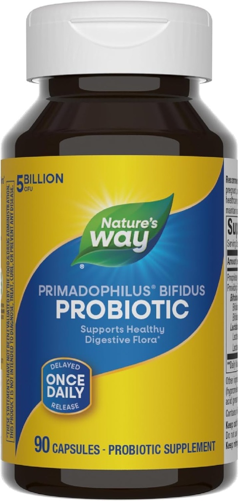 Ο Δρόμος της Φύσης Primadophilus Bifidus Probiotic, υποστηρίζει Digestive Flora*, 5 δισεκατομμύρια ζωντανές προβιοτικές καλλιέργειες ανά κάψουλα, Lactobacilli, Bifidobacteria, 90 κάψουλες (Packaging May Vary)