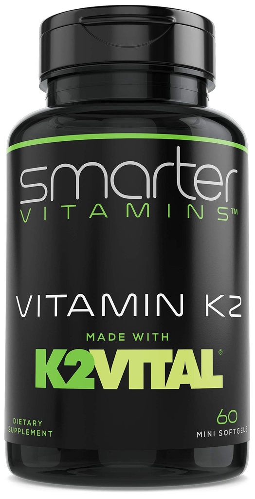 Έξυπνη βιταμίνη K2 MK7 100mcg, κατασκευασμένη με K2VITAL και Kale, 60 υγρά Softgels