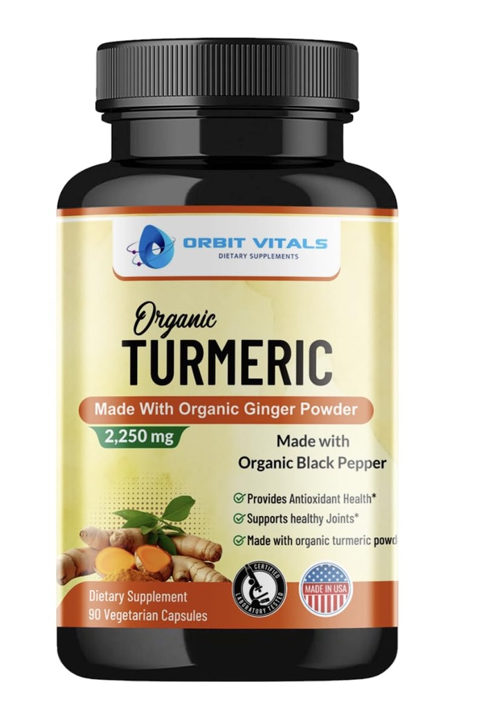Turmeric Curcumin with Black Pepper & Ginger 2250mg - Ultra Potent Turmeric Supplement with 95% Curcuminoids & BioPerine for Joint Support, Enhanced Bioavailability, Immune Health - 90 Vegan Capsules