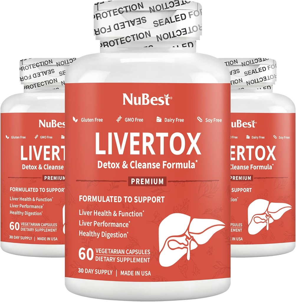NuBest LiverTox - Premium Liver Health Formula - Liver Cleanse, Detox & Repair - με Milk Thistle, Choline, Beet, Turmeric, Artichoke & Dandelion - 3 Pack 3 Μήνες Προσφορά