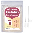 Size 0 Empty Gelatin Capsules with 2 Micro Spoons - 100 Count Empty Clear Capsule - Gel Pill Capsules for Powders Supplements