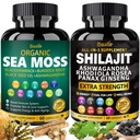 Bualle Sea Moss και Shilajit Bundle-Sea Moss 300mg, Black Seed Oil 100mg, Ashwagandha 50mg,Ginger & Shilajit 300mg,Rhodiola Rosea 100mg,Panax Ginseng 50mg,Όλα σε 1 συμπληρώματα ΗΠΑ Made(2 Pack)