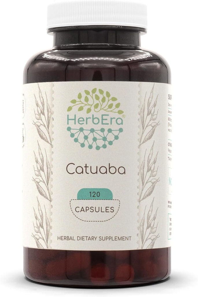 HerbEra Catuaba 120 κάψουλες, 500 mg, Wildcrafted Catuaba (Erythroxylum catuaba) Αποξηραμένος φλοιός (120 κάψουλες)