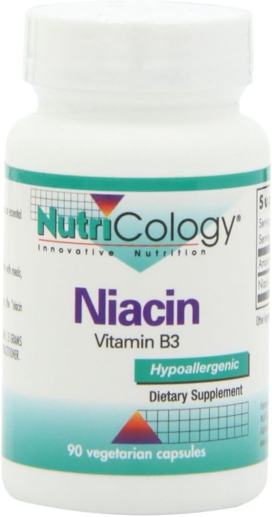Nutricology Niacin Supplement - Βιταμίνη Β3 για άνδρες & γυναίκες, Νιασίνη με Φλος, Νικοτινικό οξύ, NAD, 250mg κάψουλες χορτοφάγων - 90 Count