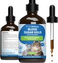 Pet Wellbeing Blood Sugar Gold Cats - Ολιστική Υποστήριξη Ζάχαρης Αίματος, Παγκρέας & Ηπατικής Υγείας, Γυμνώματος, Φενουgreek & Devil’s Club - NASC Certified & Vet-Formulated - 4 oz Liquid