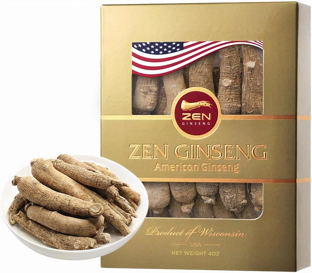 1 Κουτί American Wisconsin Ginseng Super Long Jumbo Root (4oz) Απόδοση & Ψυχική Υγεία για Άνδρες & Γυναίκες